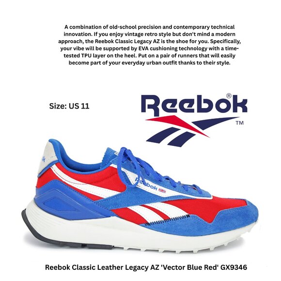 Reebok Classic Leather Legacy AZ 'Vector Blue Red' GX9346 - Picture 1 of 8